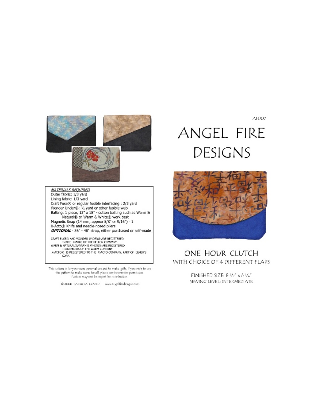 AFD07 - One Hour Clutch Purse Pattern